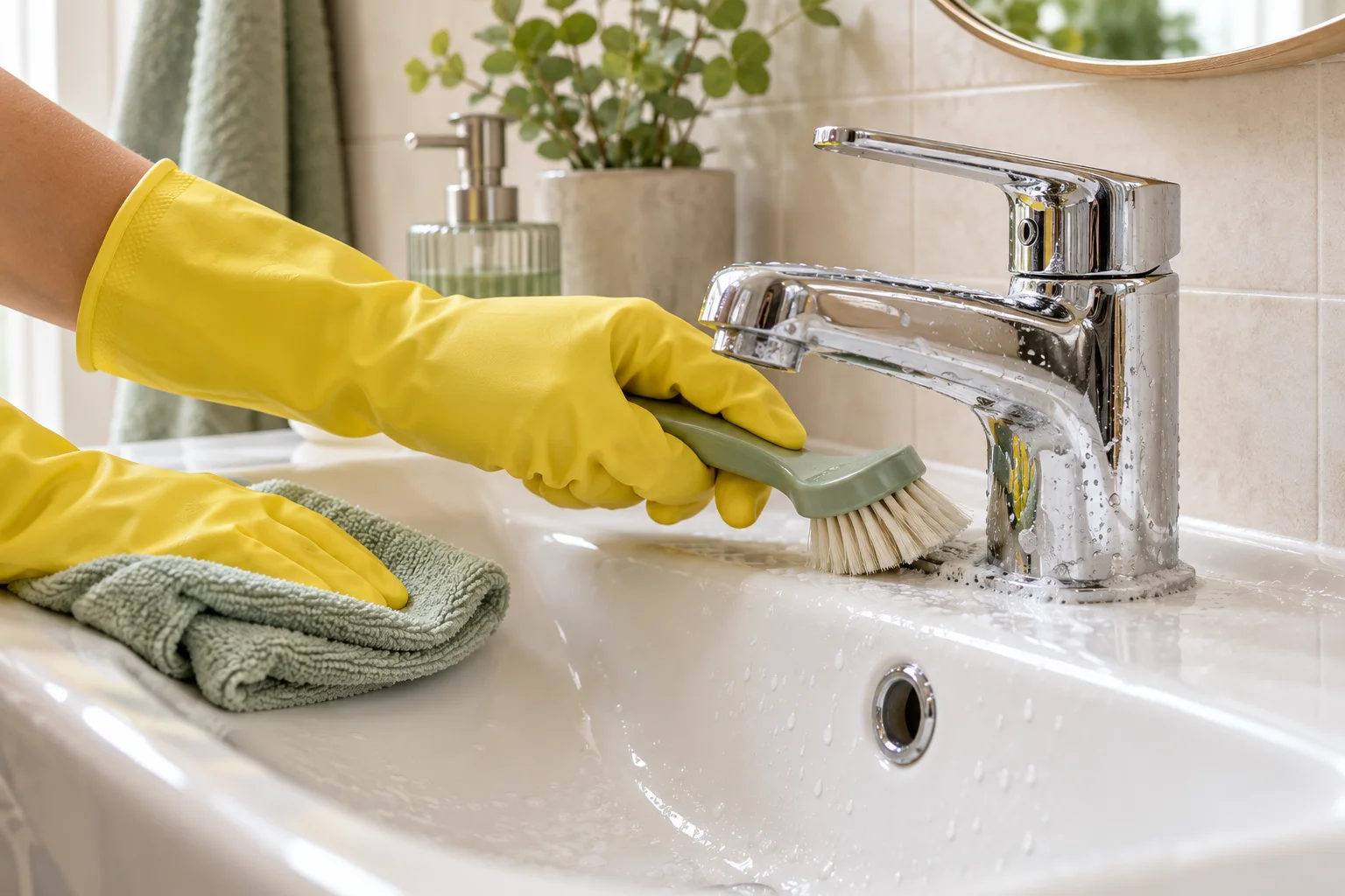 Deep bathroom cleaning