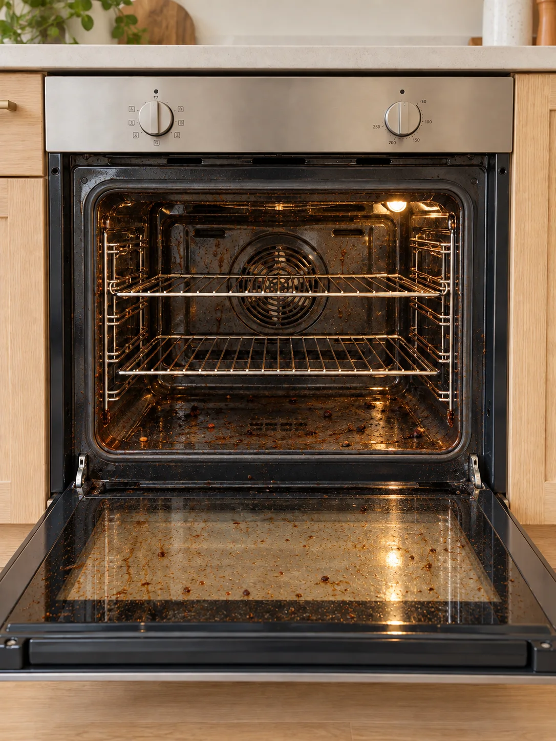 Oven before cleaning